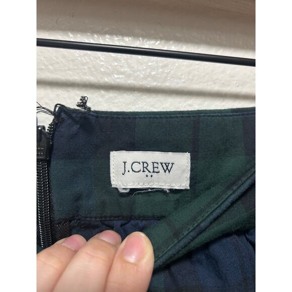 J Crew Midi Skirt Blackwatch Plaid Tartan Green Navy Ruffle Size XL ESTIMATE - Picture 5 of 6